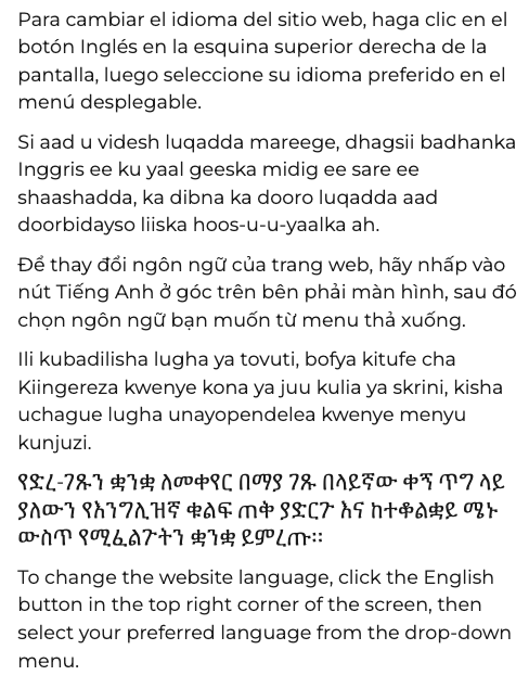 Instructions for changing the written language