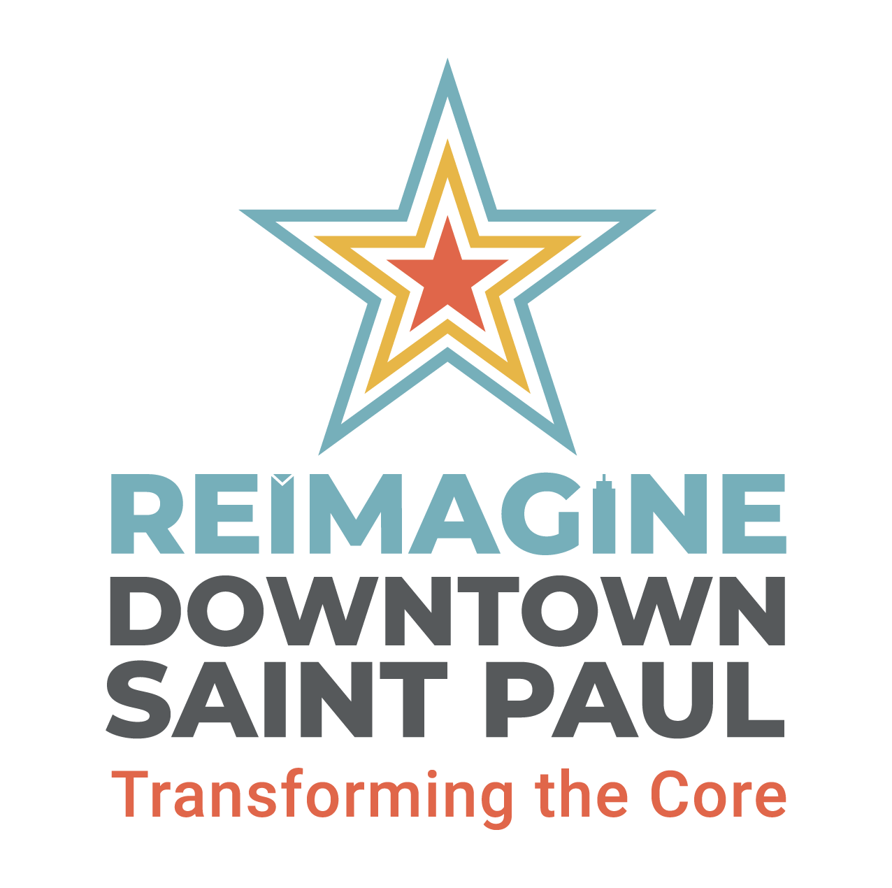 Reimagine Downtown Saint Paul Transforming the Core Logo